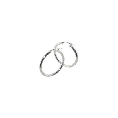 Boucles d'oreilles créoles Art de la créole en argent rhodié