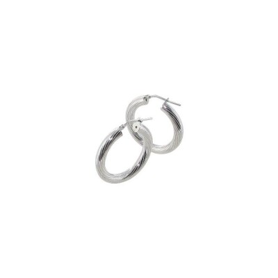 Boucles d'oreilles créoles Art de la créole en argent rhodié