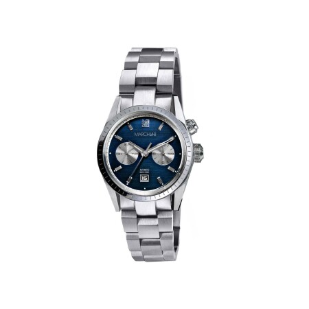 Montre March LA.B AGENDA SUPRA AUTOMATIQUE 41 MM - NAVY - Acier Brossé 3 Maillons