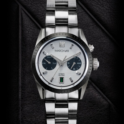 Montre MARCH LA.B AGENDA AUTOMATIQUE 38 MM - DOUBLE - Acier Brossé 3 Maillons