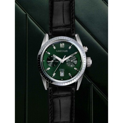 Montre MARCH LA.B AGENDA SUPRA Automatique - Grall - Alligator Noir