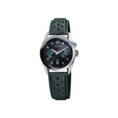 Montre March LA.B Agenda Supra Automatique - Mars - Buffle Perforé Noir