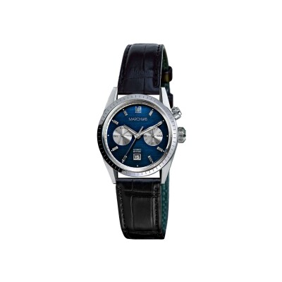 Montre March LA.B Agenda Supra Automatique - Navy - Alligator Noir