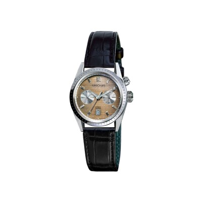 Montre March LA.B Agenda Supra Automatique - Shelter- Alligator Noir