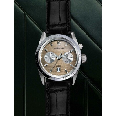 Montre MARCH LA.B AGENDA SUPRA Automatique - Shelter- Alligator Noir