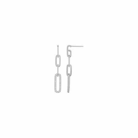 Boucles d'oreilles Charles Garnier en argent et oxydes de zirconium