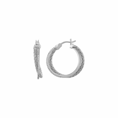 Boucles d'oreilles Charles Garnier en argent et oxydes de zirconium