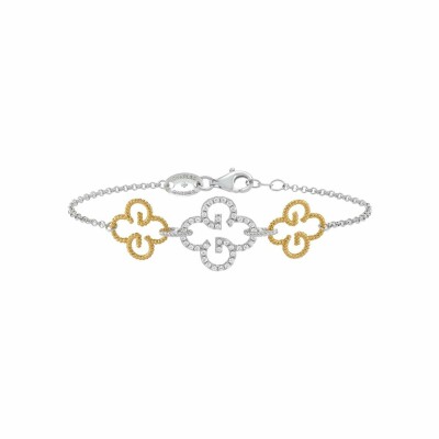 Bracelet Charles Garnier en argent bicolore et oxydes de zirconium