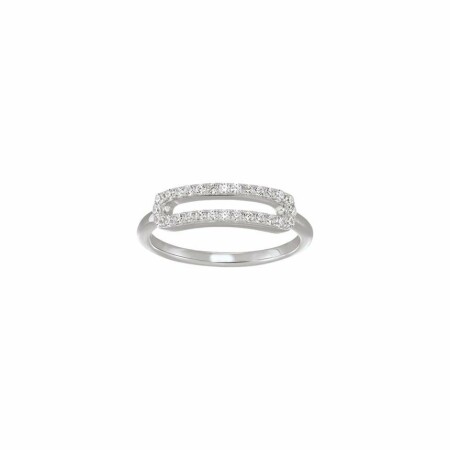 Bague Charles Garnier en argent et oxydes de zirconium