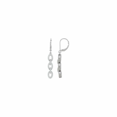 Boucles d'oreilles Charles Garnier en argent et oxydes de zirconium