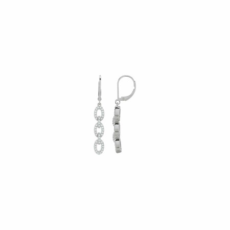 Boucles d'oreilles Charles Garnier en argent et oxydes de zirconium