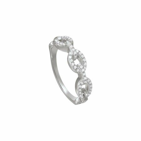 Bague Charles Garnier en argent et oxydes de zirconium