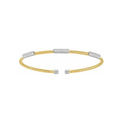 Bracelet Charles Garnier en argent bicolore et oxydes de zirconium