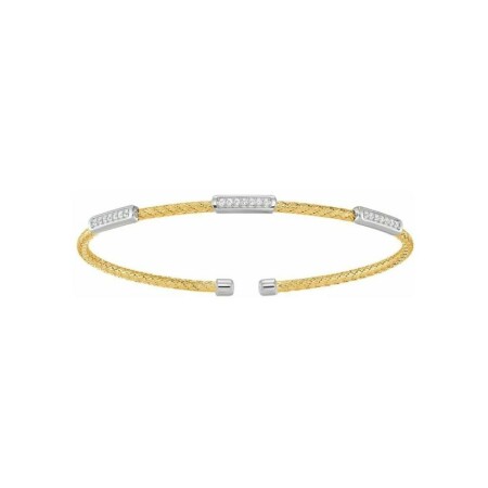 Bracelet Charles Garnier en argent bicolore et oxydes de zirconium