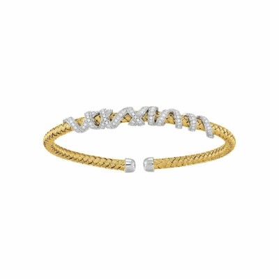 Bracelet Charles Garnier en argent bicolore et oxydes de zirconium