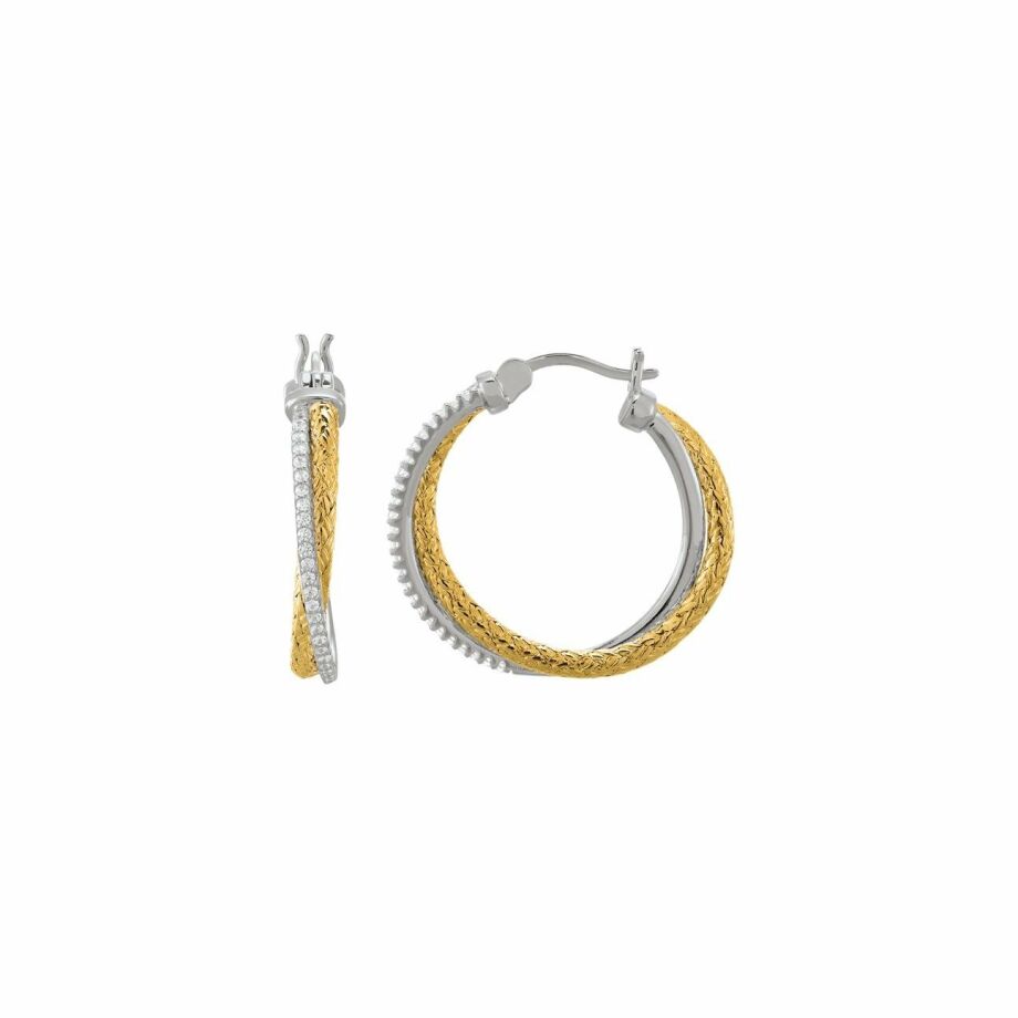 Boucles d'oreilles créoles Charles Garnier en argent et oxyde de zirconium