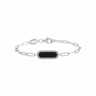 Bracelet Charles Garnier en argent, oxydes de zirconium et onyx noir