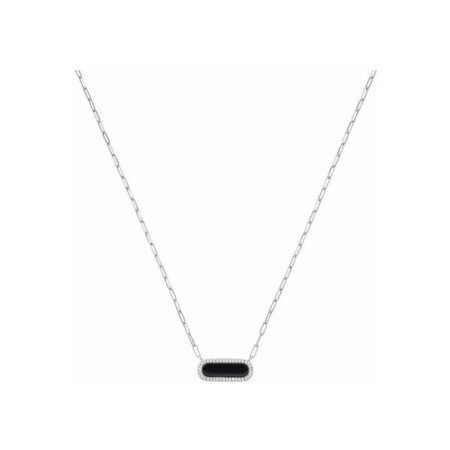 Collier Charles Garnier en argent, oxydes de zirconium et onyx noir