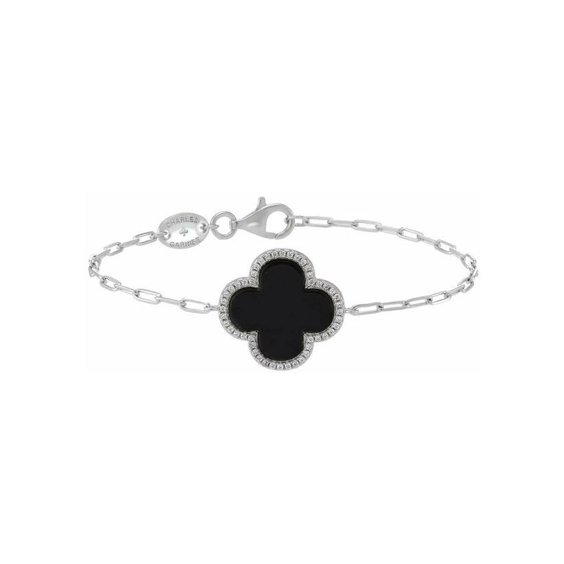 Bracelet Charles Garnier en argent, oxydes de zirconium et onyx noir