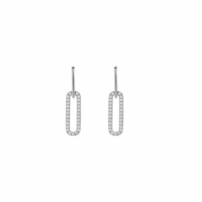 Boucles d'oreilles Charles Garnier en argent et oxydes de zirconium