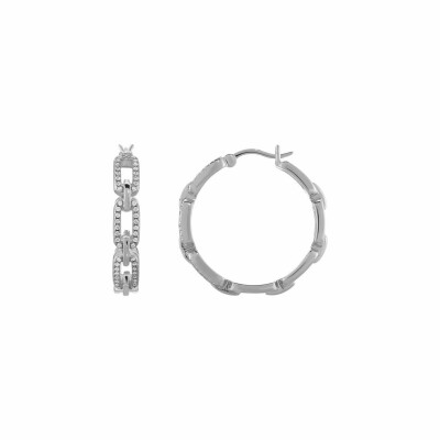 Boucles d'oreilles Charles Garnier en argent et oxydes de zirconium