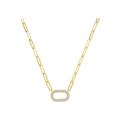 Collier Charles Garnier en argent doré et oxydes de zirconium