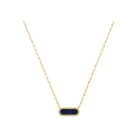 Collier Charles Garnier en argent doré, oxydes de zirconium et lapis-lazuli