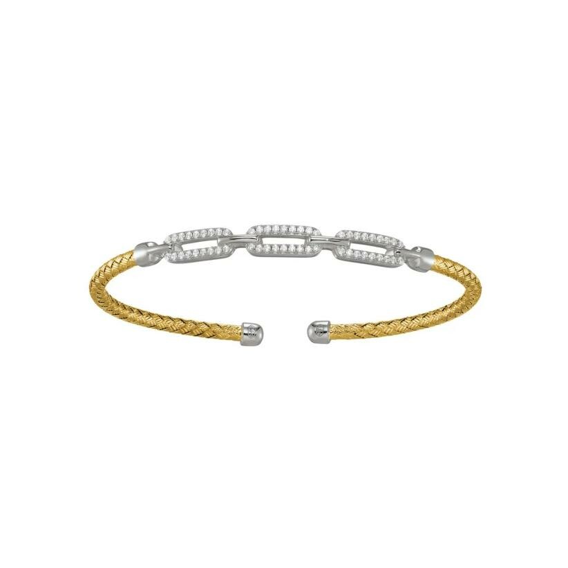Bracelet Charles Garnier en argent, argent doré et oxydes de zirconium