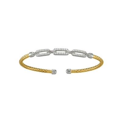 Bracelet Charles Garnier en argent, argent doré et oxydes de zirconium