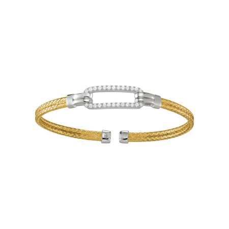 Bracelet Charles Garnier en argent, argent doré et oxydes de zirconium