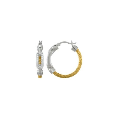 Boucles d'oreilles Charles Garnier en argent, argent doré et oxydes de zirconium