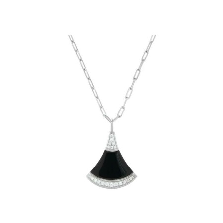 Collier Charles Garnier en argent, oxydes de zirconium et agate