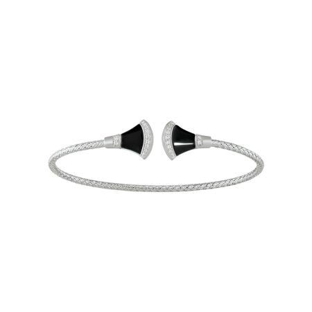 Bracelet Charles Garnier en argent, oxydes de zirconium et agate