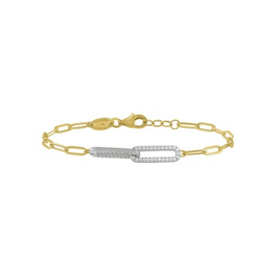 Bracelet Charles Garnier en argent doré et oxydes de zirconium