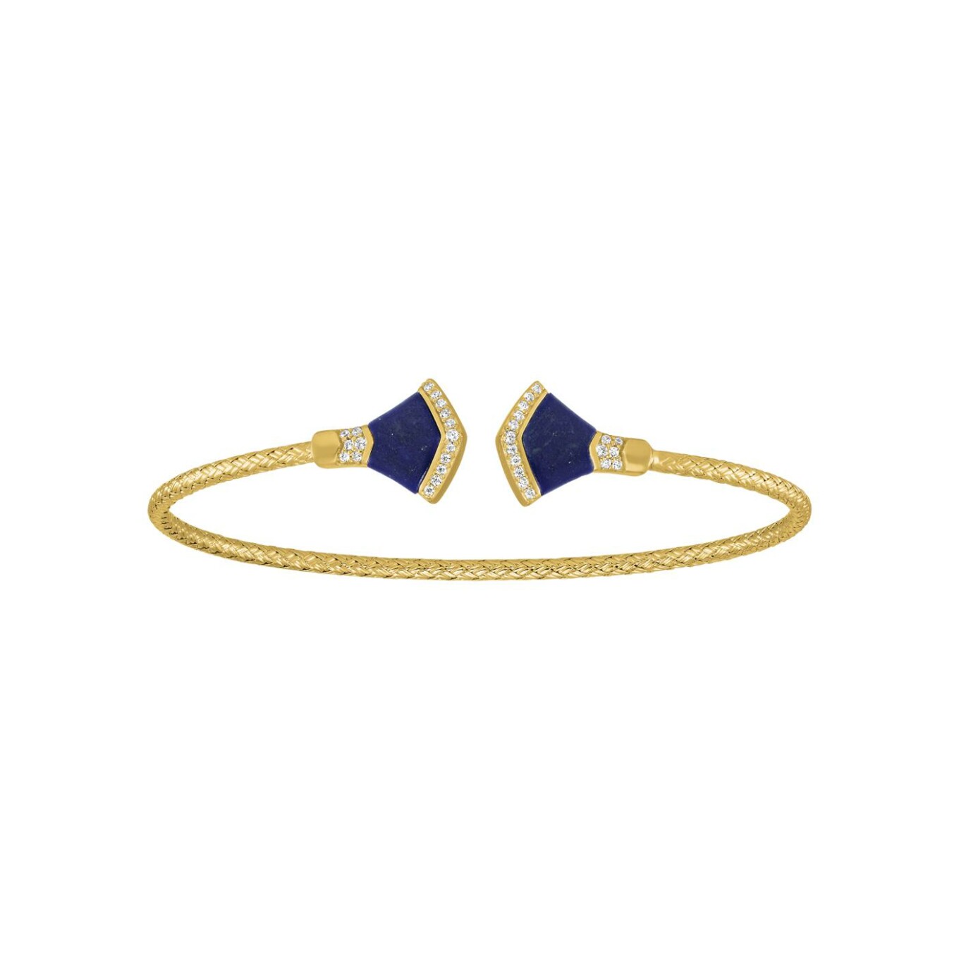 Bracelet Charles Garnier en argent doré, lapis lazuli et oxyde de zirconium