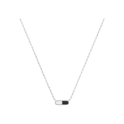 Collier Charles Garnier en argent, onyx et nacre