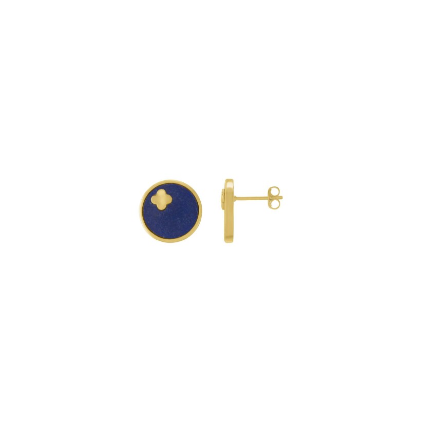 Boucles d'oreilles Charles Garnier en argent doré et lapis lazuli