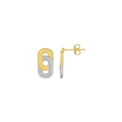 Boucles d'oreilles Charles Garnier en argent et argent doré