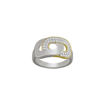 Bague Charles Garnier en argent, argent doré et oxyde de zirconium