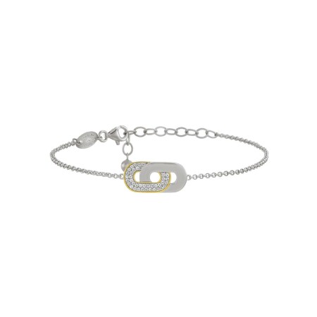 Bracelet Charles Garnier en argent, argent doré et oxyde de zirconium