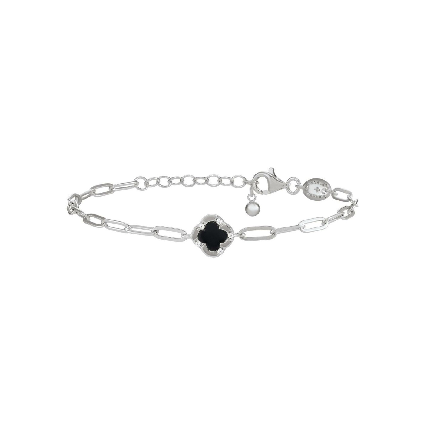 Bracelet Charles Garnier en argent, agate et oxyde de zirconium