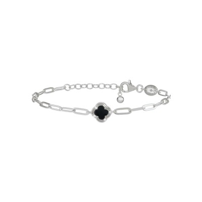 Bracelet Charles Garnier en argent, agate et oxyde de zirconium