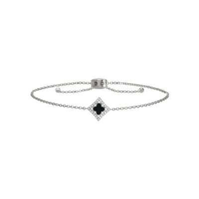 Bracelet Charles Garnier en argent, agate noire et oxyde de zirconium