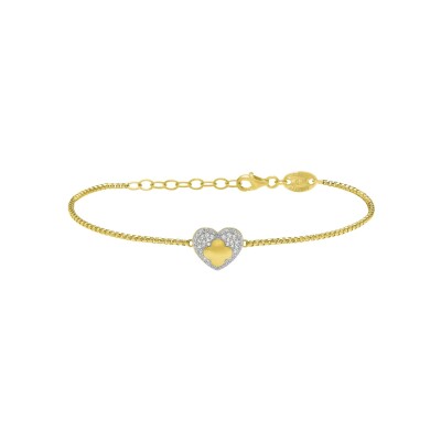 Bracelet Charles Garnier en argent doré, oxyde de zirconium et oxyde de zirconium