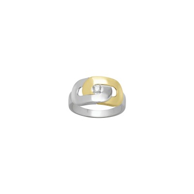 Bague Charles Garnier en argent, argent doré et oxyde de zirconium