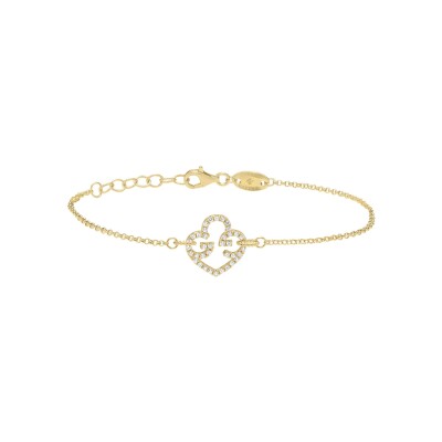 Boucles d'oreilles Charles Garnier en argent doré et oxyde de zirconium