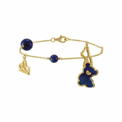 Bracelet Charles Garnier en argent doré et lapis lazuli