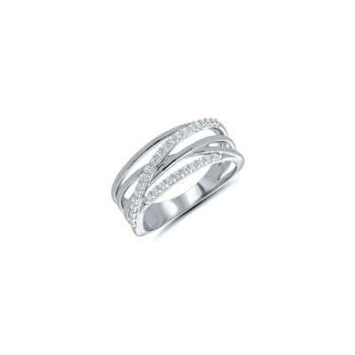 Bague fils en or blanc et diamants 0.25ct
