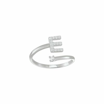 Bague Jourdan Bijoux Rouge Intemporel Brillant Unia en argent 1.8g et oxydes de zirconium, motif E