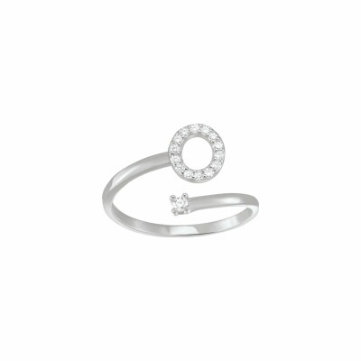 Bague Jourdan Bijoux Rouge Intemporel Brillant Unia en argent 1.8g et oxydes de zirconium, motif O